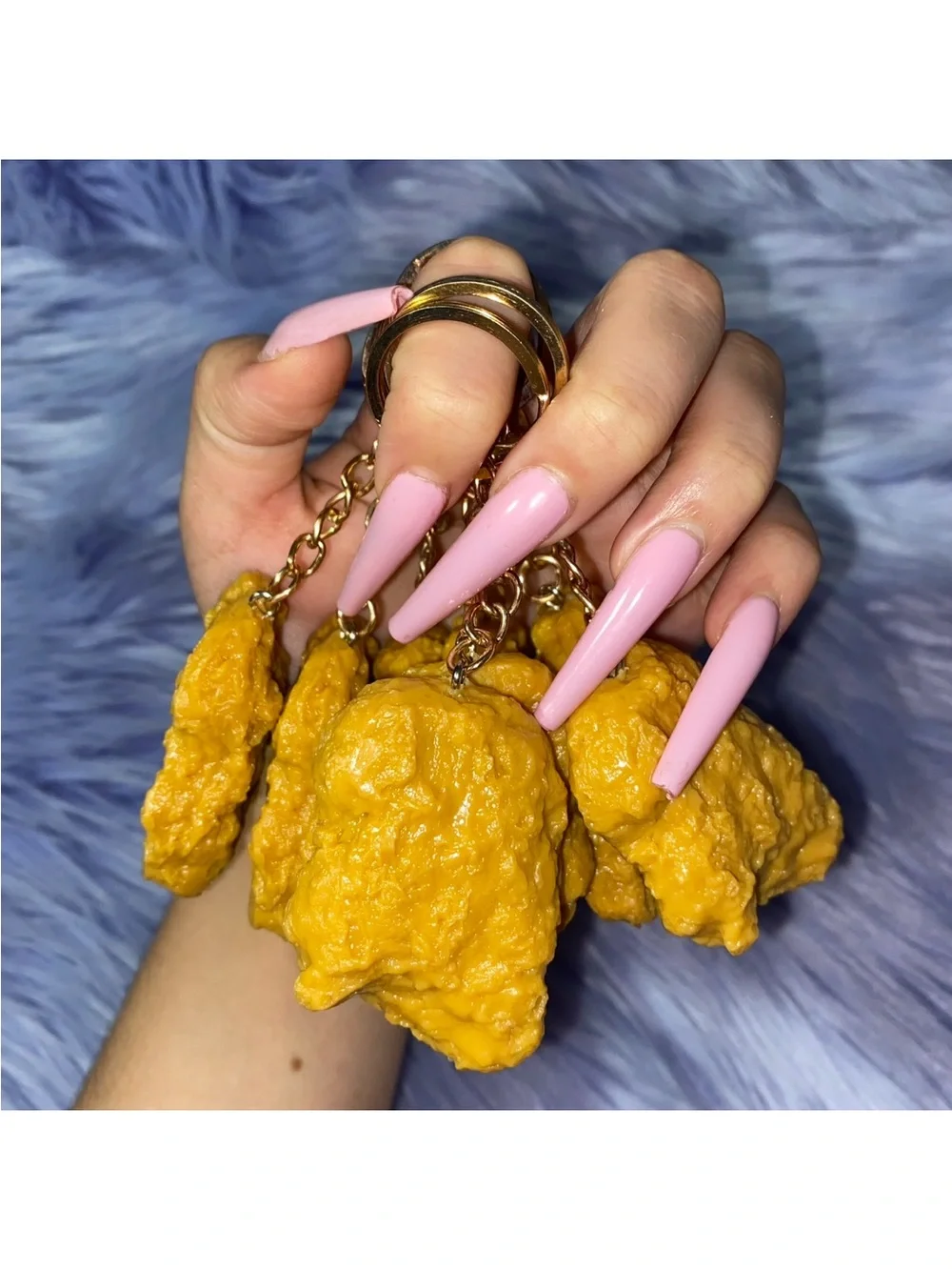 Chicken Nugget Keychain Charm - Women Accessories